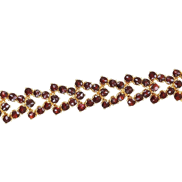 Armband, 8K, Gelbgold, Granat