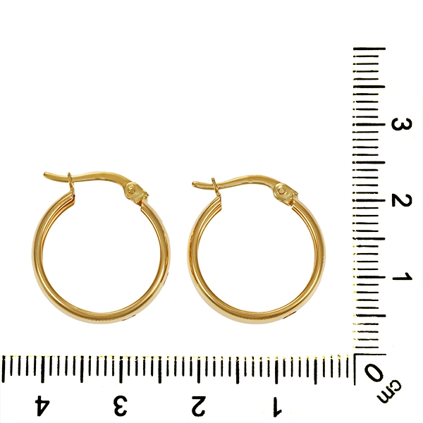 Creolen, 14K, Gelbgold, Zirkonia
