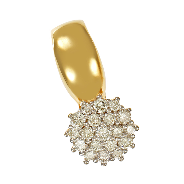 Anhänger, 18K, Gelb-/Weißgold, Brillanten, 0,76ct