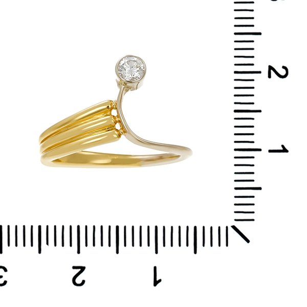Diamantring, 14K, Gelbgold, Brillant 0,15 ct