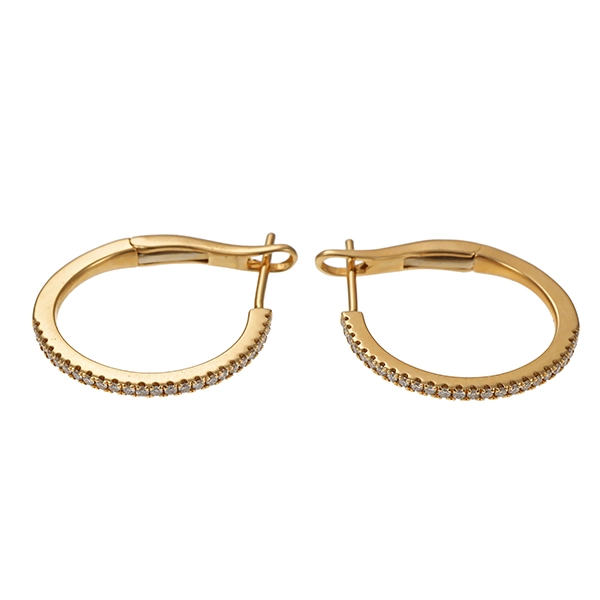 Creolen, 14K, Gelbgold, Brillant