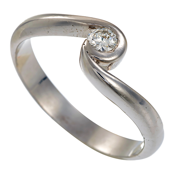 Diamantring,18K, Weißgold, Brillant 0,15 ct