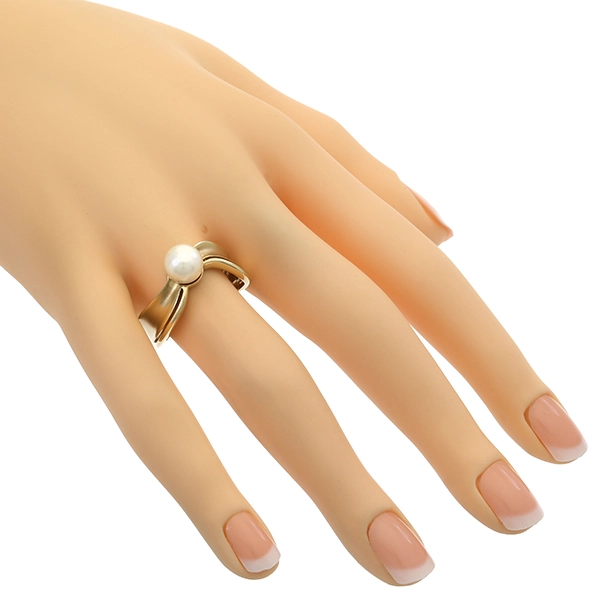 Ring, 14K, Gelbgold, Perle