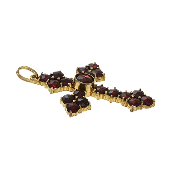 Anhänger, 8K, Gelbgold, Granat
