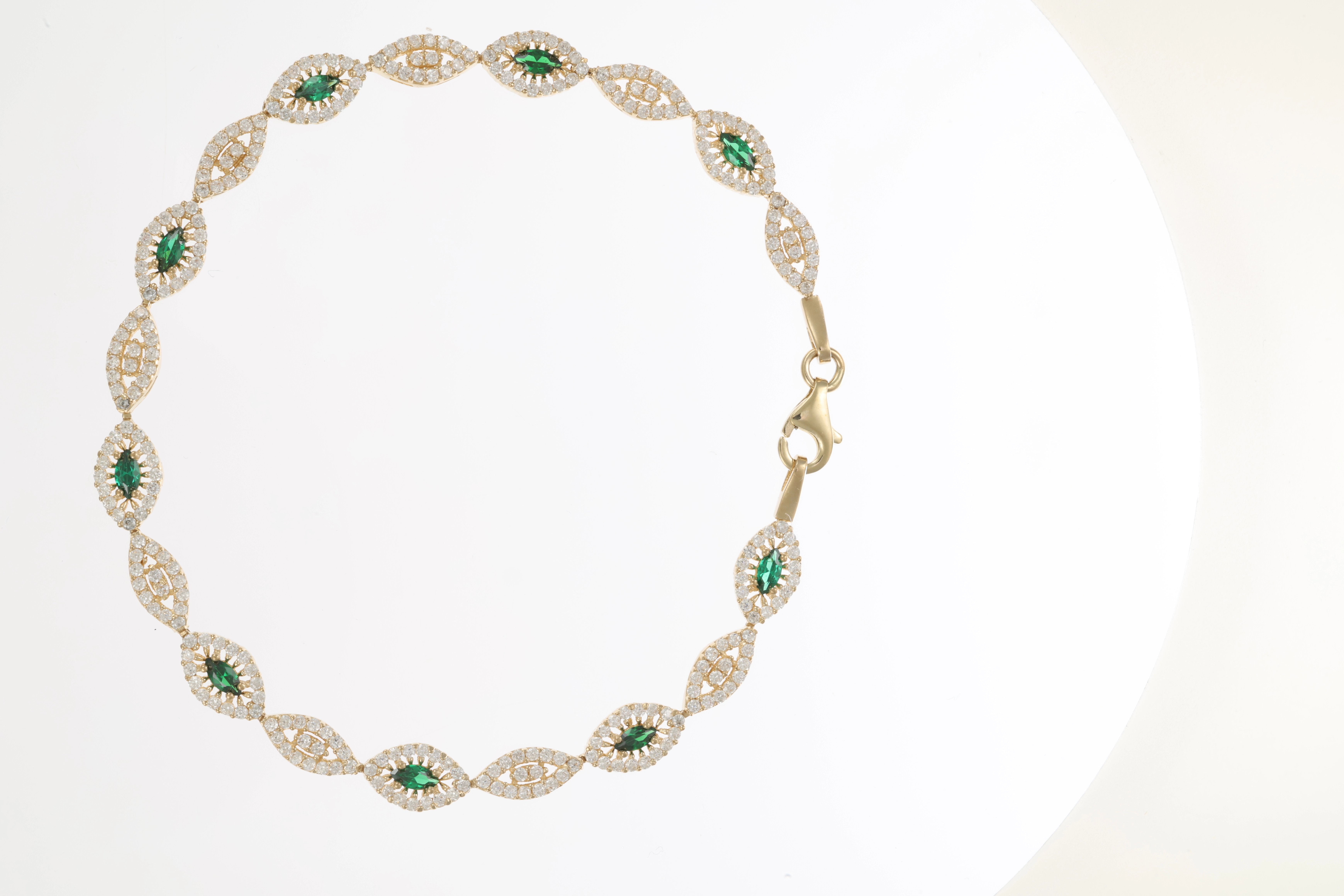 Armband, 14K, Gelbgold, Zirkonia