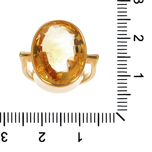 Ring, 14K, Gelbgold, Citrin