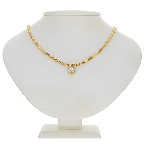 Collier, 14K, Gelbgold, Brillant