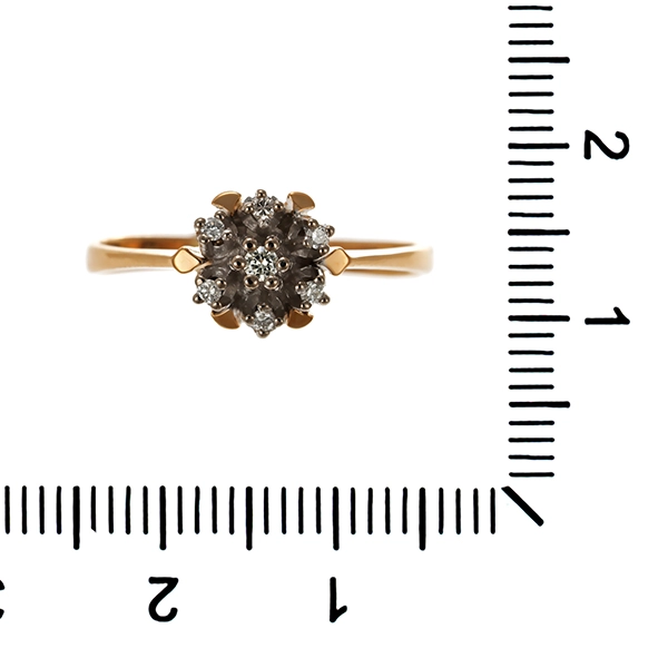 Diamantring, 14K, Gelb-/Weißgold, Brillanten