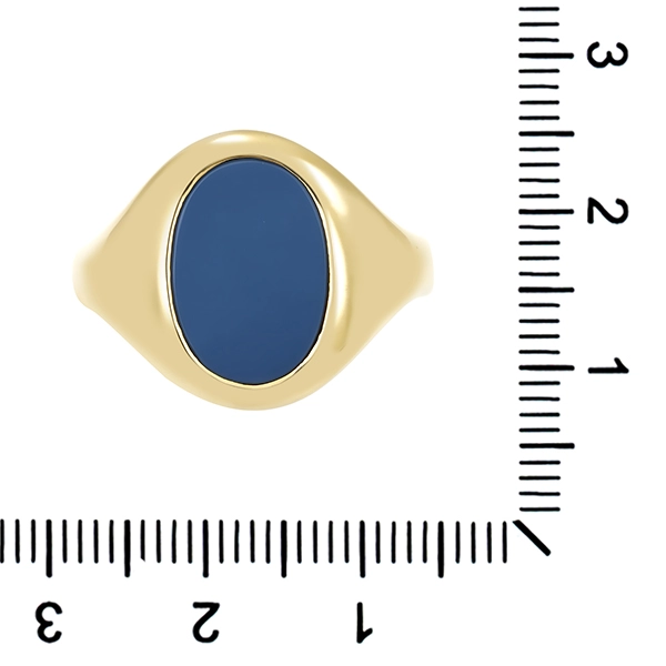 Herrenring, 14K, Gelbgold, Lagenstein