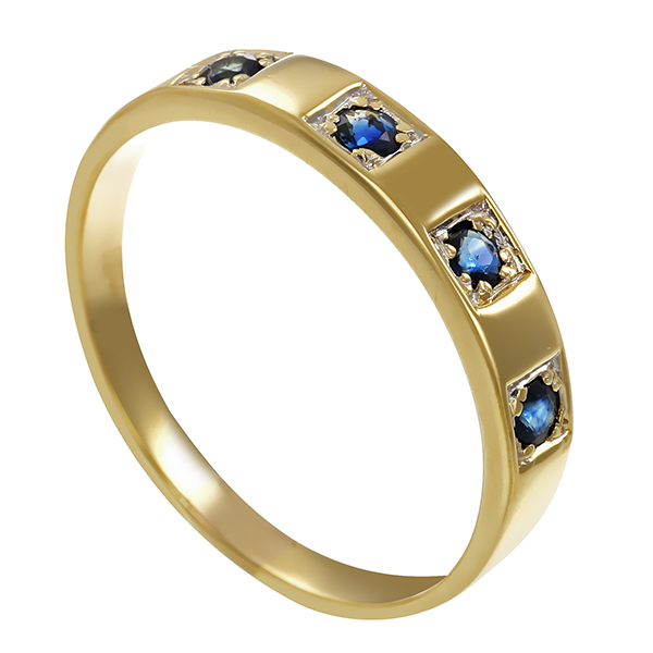 Ring, 14K, Gelbgold, Saphire