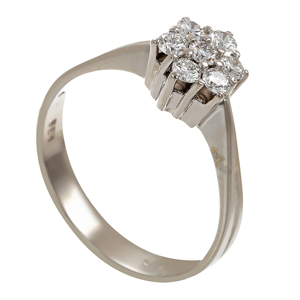 Diamantring, 14K, Weißgold, Brillanten 0,60 ct