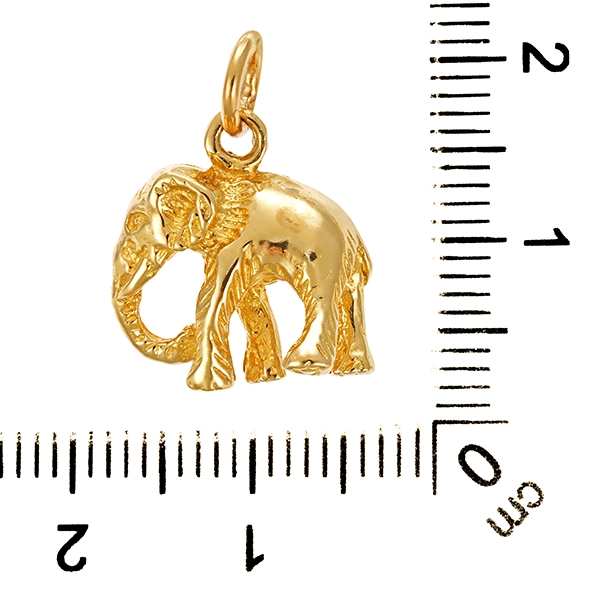 Anhänger, 14K, Gelbgold, Elefant