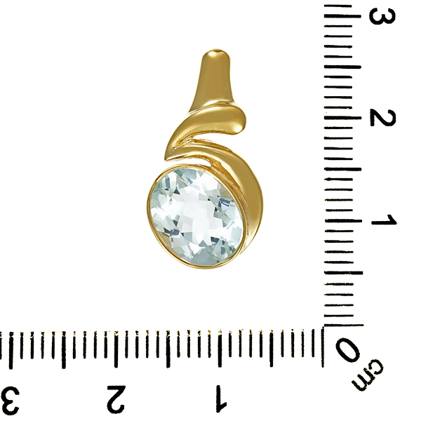 Anhänger, 9K, Gelbgold, Aquamarin