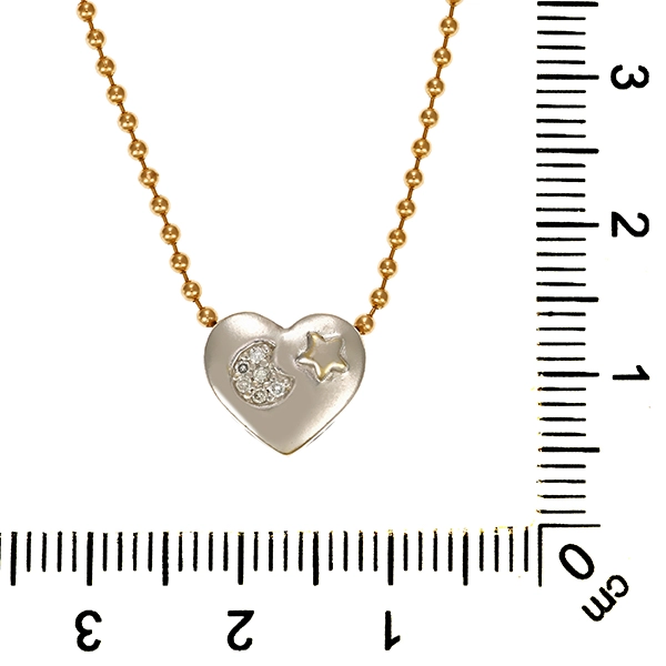 Collier, 14K, Gelb-/Weißgold, 6 Brillanten