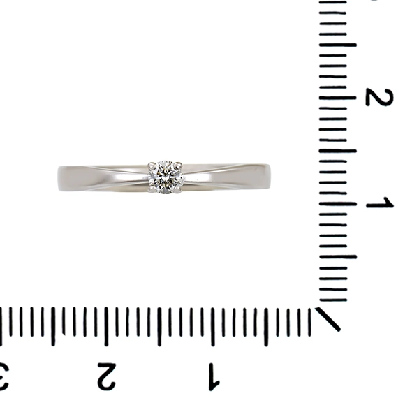 Diamantring, 14K, Weißgold, Brillant 0,10 ct