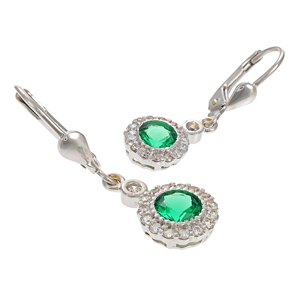 Ohrhänger, 14K, Weißgold, Zirkonia