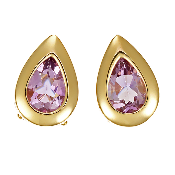 Clip-Stecker , 14K, Gelbgold, Amethyst 