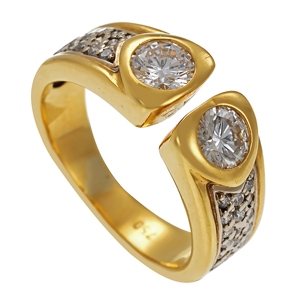 Brillantring, 18K, Gelbgold