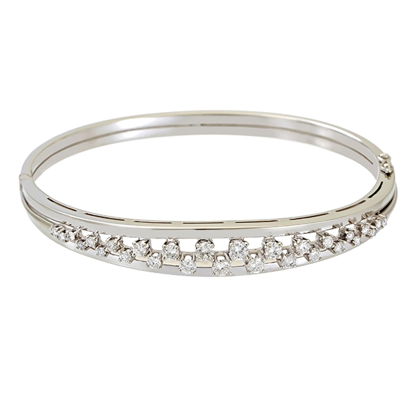 Armreif, 18K, Weißgold, Brillanten 1,12 ct