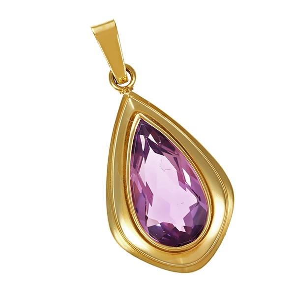 Anhänger, 8K, Gelbgold, Amethyst