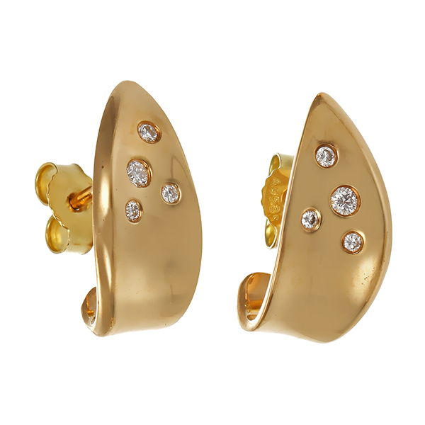 Ohrstecker, 14K, Gelbgold, Brillanten 
