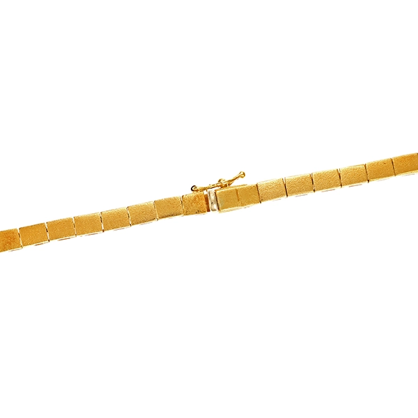 Collier, 18K, Gelb-/Weißgold, Brillant, Saphir