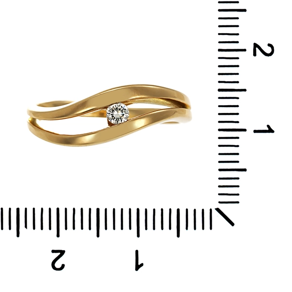 Diamantring, 14K, Gelbgold, Brillant