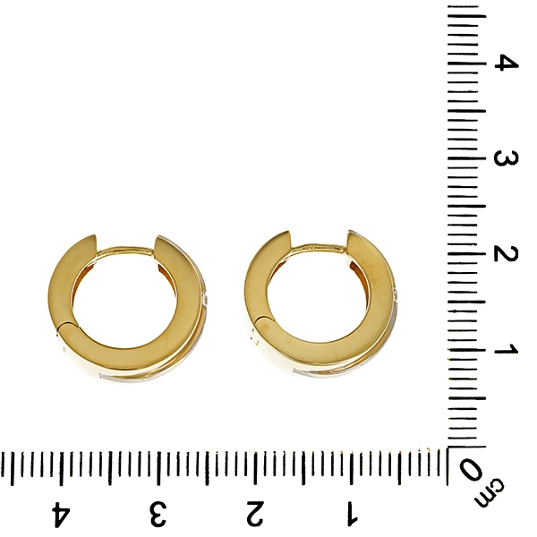 Creolen, 9K, Gelb-/Weißgold, Zirkonia