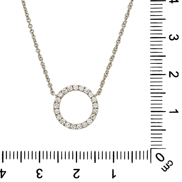 Collier, 14K, Weißgold, Brillanten