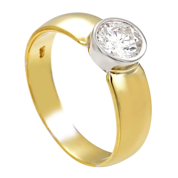 Diamantring, 14K, Gelb-/Weißgold, Brillant 0,75 ct