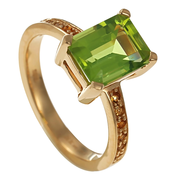 Ring, 14K, Gelbgold, Peridot, Citrine, HK by Christ