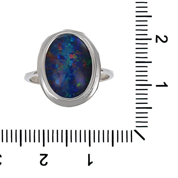 Ring, 14K, Weißgold, Opaltriplette