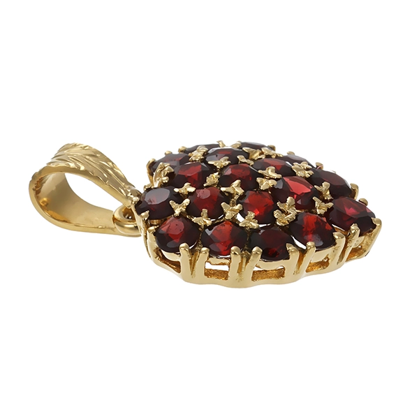 Anhänger, 14K, Gelbgold, 18 Granate