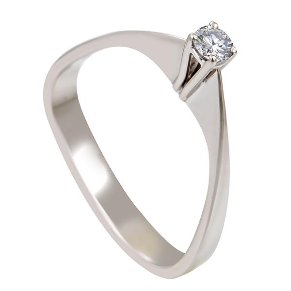 Diamantring, 18K, Weißgold, Brillant