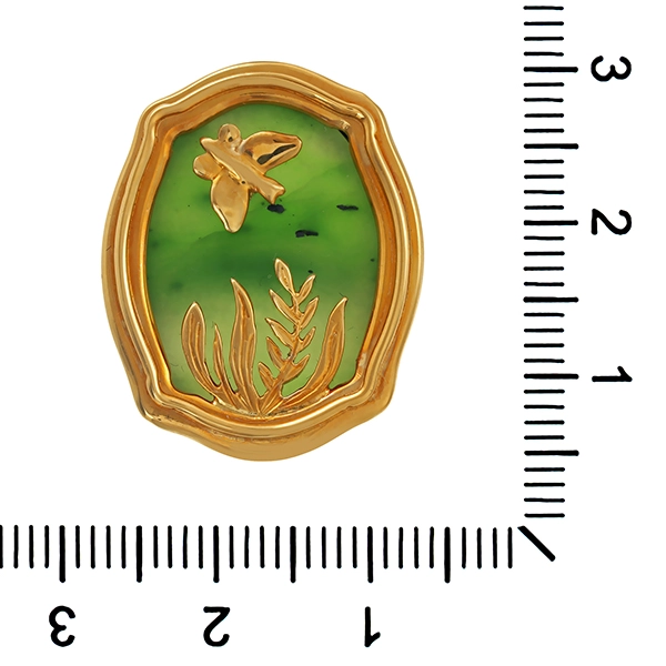 Ring, 18K, Gelbgold, Nephrit