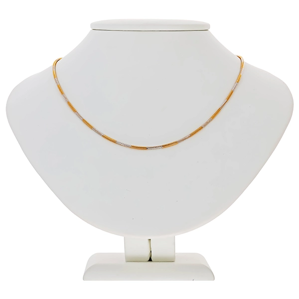 Kette, 14K, Gelb-/Weißgold, Schlangen-