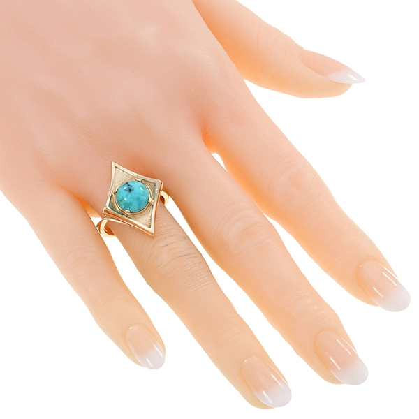 Ring, 18K, Gelbgold, Türkis