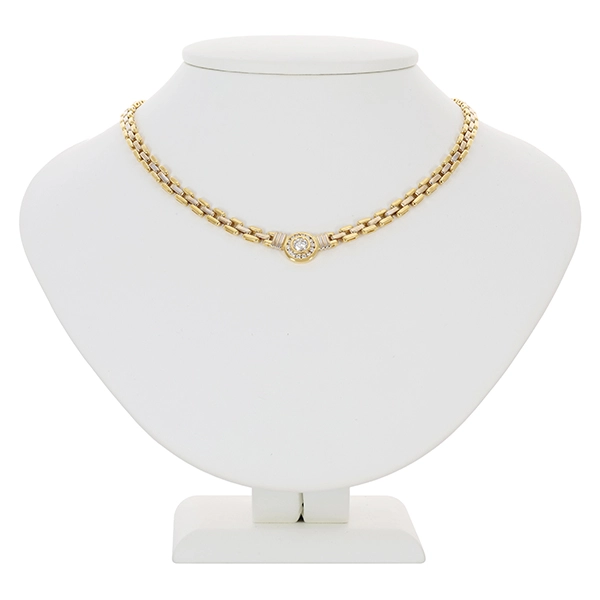 Collier, 18K, Gelb-/Weißgold, Brillanten