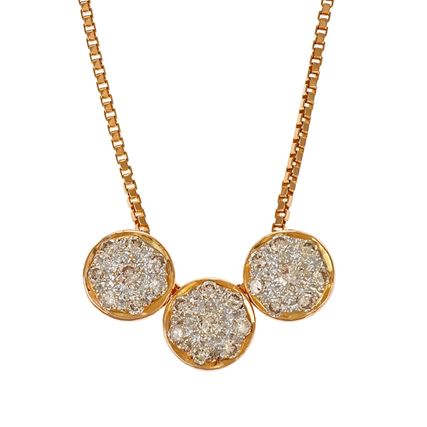 Collier, 14K, Gelb-/Weißgold, Brillanten