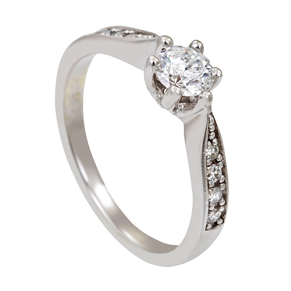 Diamantring, 14K, Weißgold, Brillanten 0,50 ct
