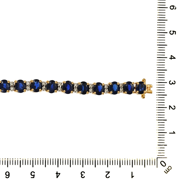 Armband, 14K, Gelb-/Weißgold, Brillanten, Saphire