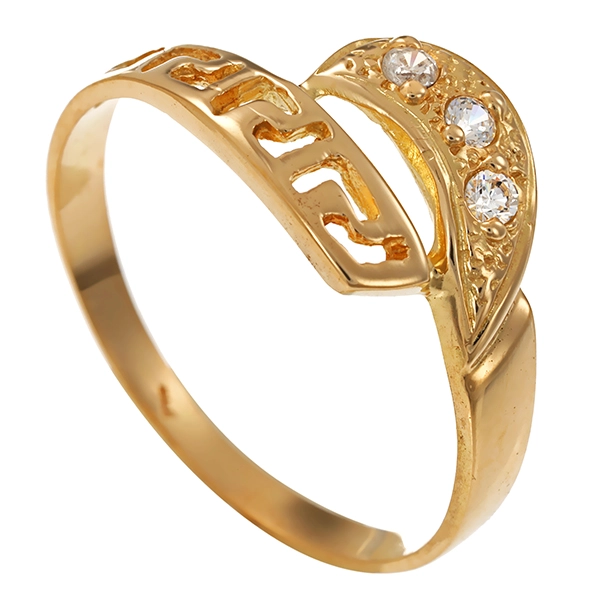 Ring, 14K, Gelbgold, Zirkonia