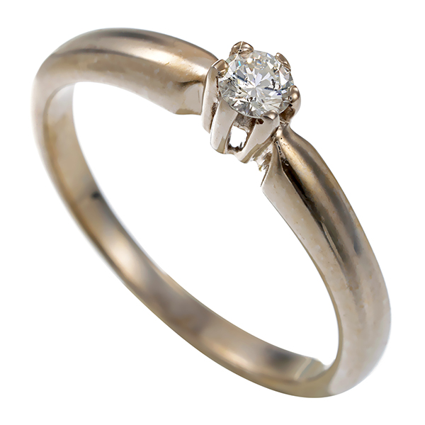 Diamantring, 14K, Weißgold, Brillant