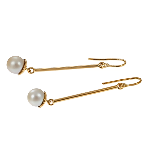 Ohrhänger, 14K, Gelbgold, Perlen