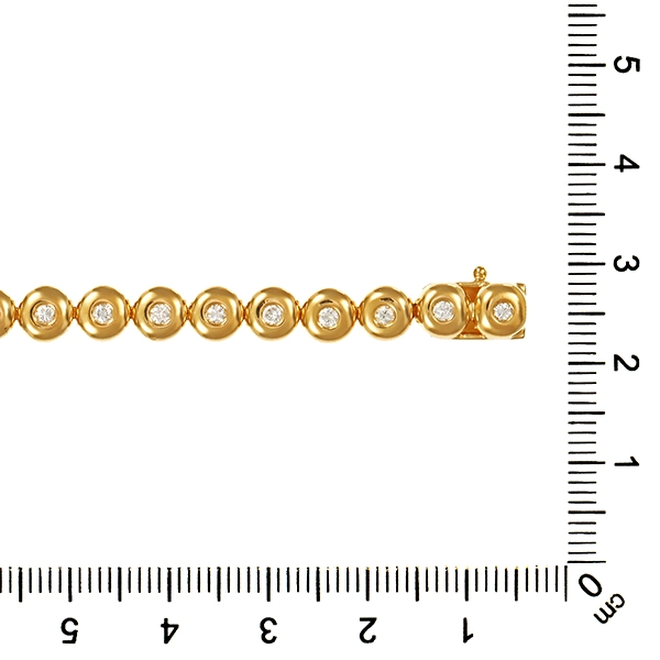 Tennisarmband, 18K, Gelbgold, Brillanten 1,00 ct