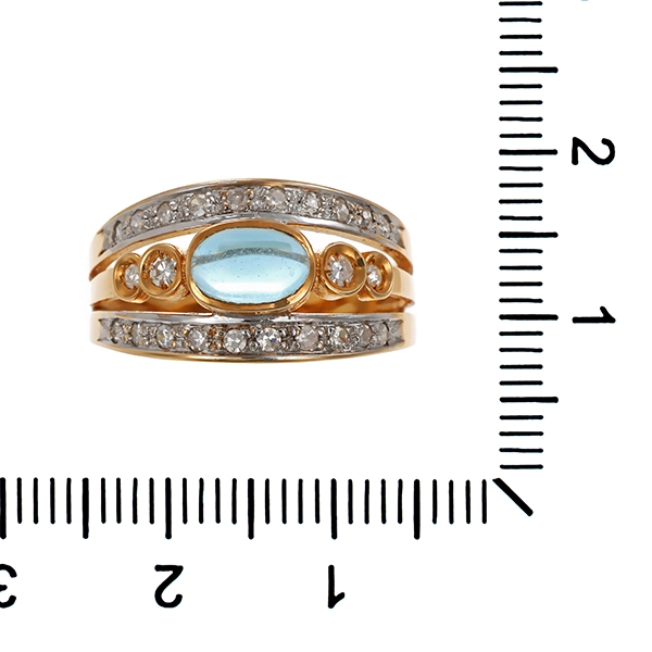 Ring, 14K, Gelbgold, Diamanten