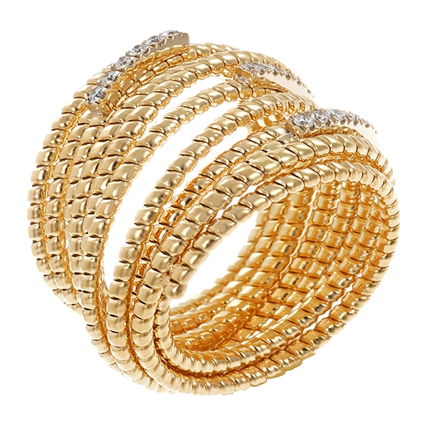 Ring, 14K, Gelbgold, 18 Brill zus ca 0,18 ct
