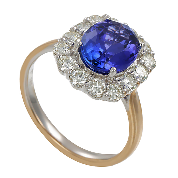 Ring, 14K, Weißgold, Tansanit, Brillanten