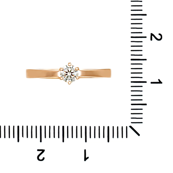 Diamantring, 18K, Rotgold, Brillant 0,25 ct