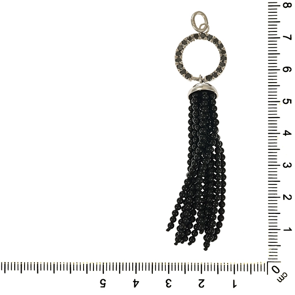 Anhänger, 18K, Weißgold, Diamanten, Onyx
